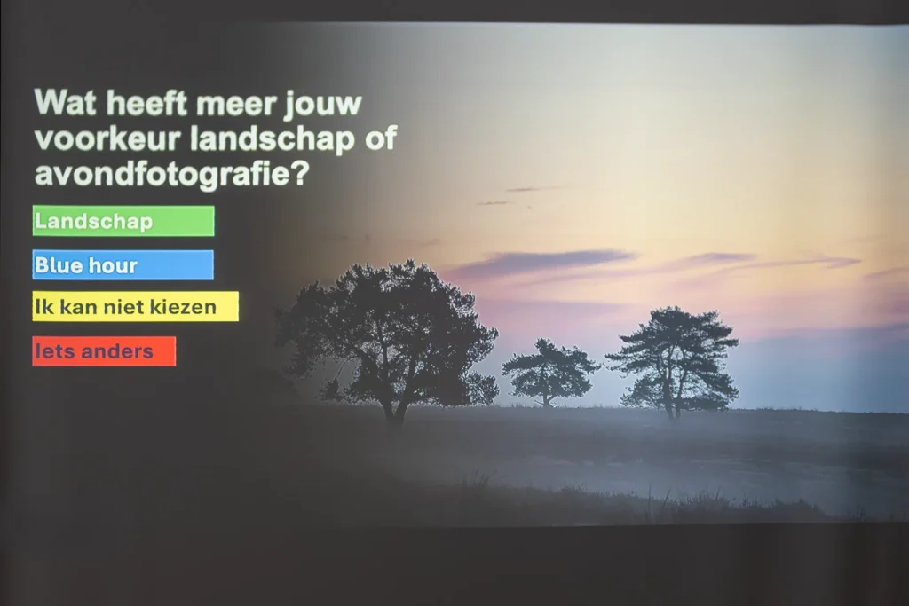 Fotogroep Esch - Inspiratie voor Landschapsfotografie door Dave Zuuring Lezing van Goud naar blauw en zwart